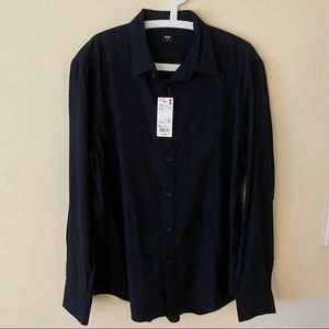 Uniqlo Flannel Long-Sleeve Shirt (Navy)